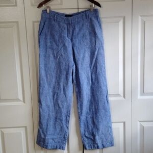 Talbot's 100 Linen Wide leg pants blue size 6 capsule